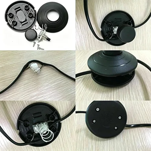 Vista 7 de SEIWEI Interruptor de pie de pie, interruptor de pedal de pie, lámpara redonda, control de pie, interruptores de encendido y apagado para lámpara
