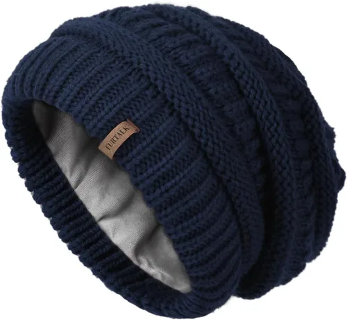 Vista 41 de FURTALK Gorros de invierno para mujer, con forro polar, gorro de punto holgado y cálido, gorro de esquí