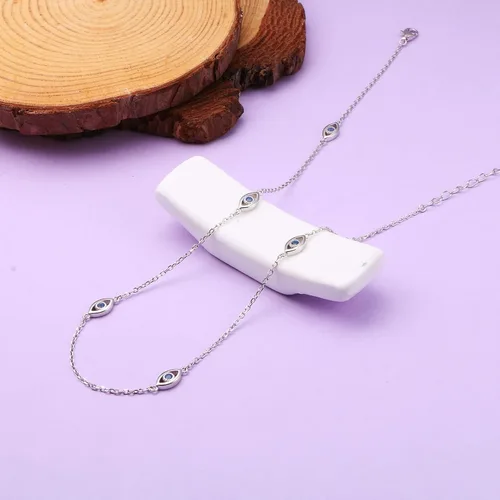 Vista 5 de S925 Sterling Silver Choker Dainty Adjustable Pendant Necklac for Women