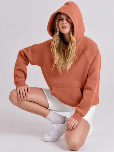 Vista 43 de ANRABESS - Sudaderas con capucha para mujer, sobre talla, de vellón de manga larga, modelo de 2024, para otoño