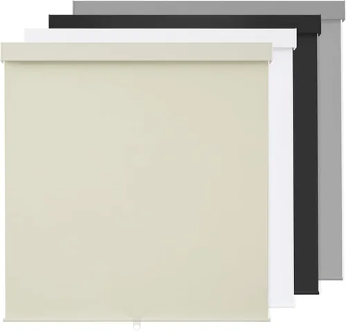 Vista 11 de Persianas enrollables 100 % opacas, sin cordón, para ventanas de interiores, parada libre, tela aislante térmica, protección UV, persianas opacas