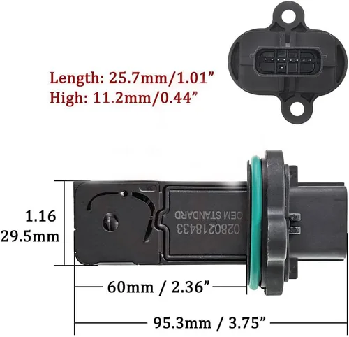 Vista 6 de Medidor de flujo de masa de aire Sensor MAF para Vauxhall Astra J K para Zafira C Tourer para Mokka X 0280218433 12671625