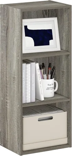 Vista 42 de Furinno PASIR - Estantería de libros de 2 niveles, estantería moderna de 9 x 12 x 21, estanterías abiertas para sala de estar, dormitorio, oficina