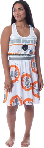 Vista 4 de INTIMO Star Wars BB-8 The Force Awakens - Camisón de pijama para mujer, Blanco