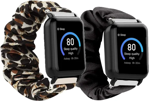 Vista 5 de Lamshaw Compatible con 3Plus Vibe Plus Band, banda elástica de tela elástica para mujer, lindas correas de repuesto compatibles con 3Plus Vibe