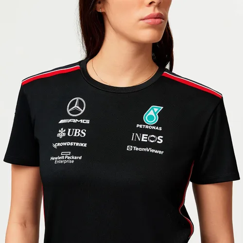 Vista 3 de Mercedes AMG Petronas Formula One Team - Camiseta para mujer 2023 Team - Negro - Talla: XL