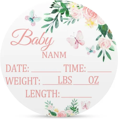 Vista 11 de Letrero de anuncio personalizado para recién nacido, letrero de anuncio de nombre de bebé para hospital, regalos de baby shower, para niñas recién