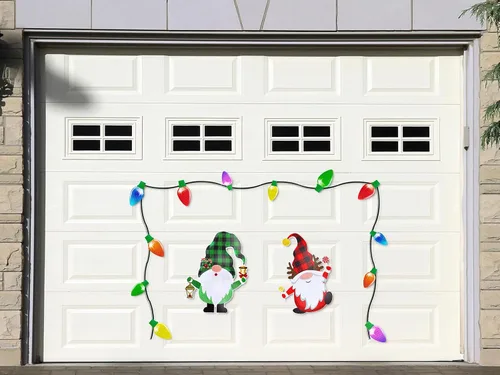 Vista 7 de 43 piezas de decoraciones navideñas para auto y refrigerador: set de accesorios con imanes reflectantes en forma de bombilla y gnomo, decoración