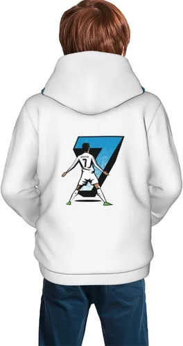 Vista 4 de LUJA DLING Ronaldo #7 Cr7 - Sudadera con capucha para adolescentes, niños y niñas, con bolsillo
