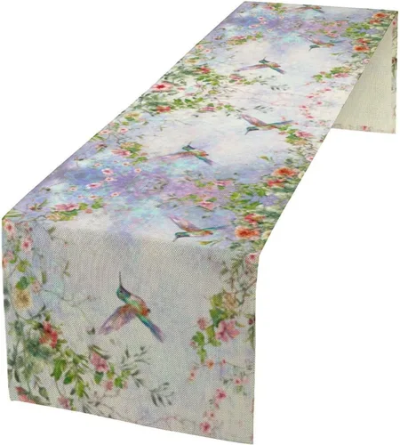 Vista 47 de Camino de mesa de mariposa, acuarela púrpura con mariposas de ensueño, camino de mesa para el hogar, interior, exterior, cocina, fiesta, decoración