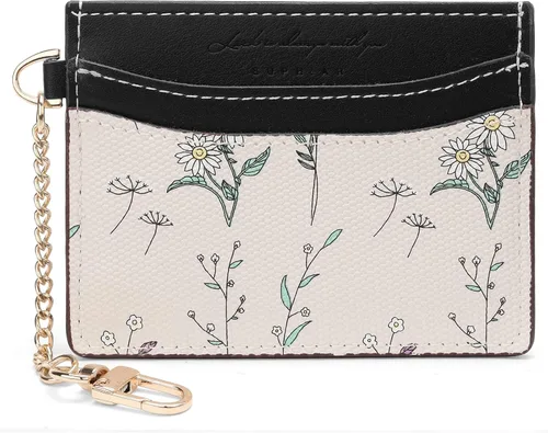 Vista 18 de SENDEFN Cartera delgada de piel con bloqueo RFID para tarjetas de crédito con bolsillo con cremallera