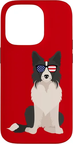 Vista 17 de Border Collie July 4th Patriotic American Sunglasses Dog Case for iPhone 16
