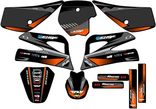 Vista 9 de Kit de base gráfica SX 50 Surge Black Senge 1998-2001 compatible con KTM