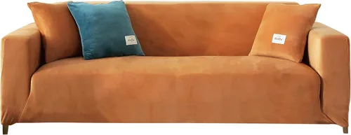 Vista 8 de CONRUSER Funda elástica para sofá, funda de terciopelo suave con parte inferior elástica, protector de muebles para mascotas y niños (negro, XL)