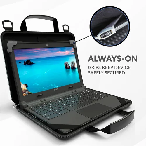 Vista 4 de UZBL Funda rígida protectora para Chromebook de 13 a 14 pulgadas con bolsa para accesorios y correa de hombro ajustable (paquete de 20)