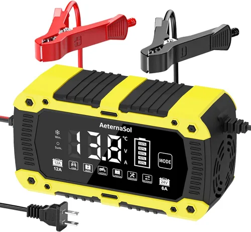 Vista 12 de Cargador de batería de coche inteligente 12A, cargador de mantenimiento de 12V 12A