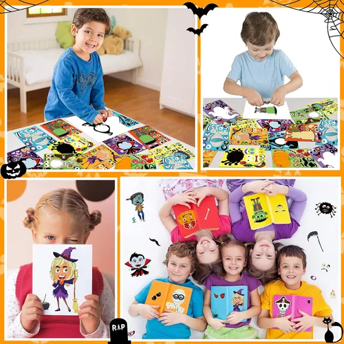 Vista 2 de Moon Boat 70 hojas de calcomanías de Halloween para niños