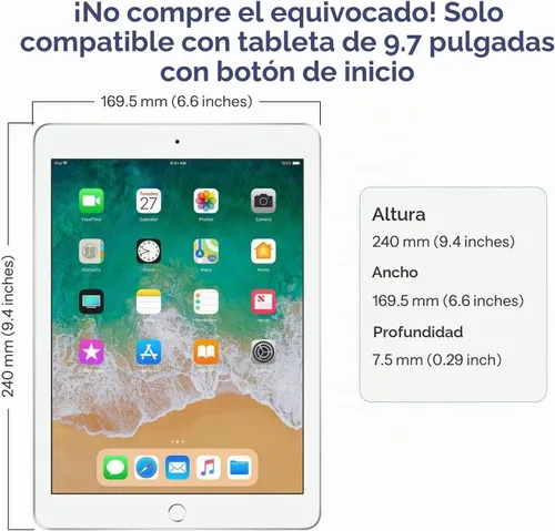 Vista 3 de SPARIN protector de pantalla para iPad de 6ª y 5ª generación de 9.7 pulgadas, vidrio templado compatible con iPad Air 2, apto para funda