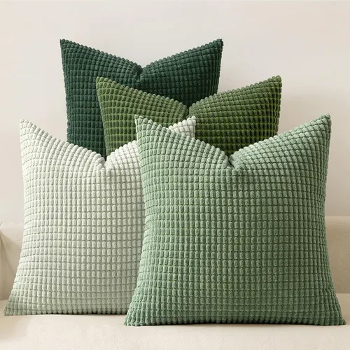 Vista 7 de MIULEE Farmhouse - Juego de 4 fundas de almohada decorativas de 16 x 16 pulgadas, color marrón y verde Modern Natural Rustic Throw Pillows Neutral