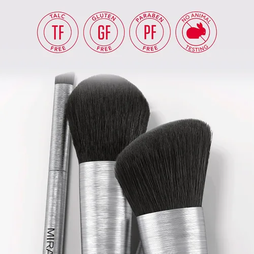 Vista 5 de Mirabella Brocha para sombra de ojos con pliegues pequeños, colección de brochas de maquillaje profesional premium, cepillo de cerdas sintéticas sin