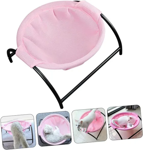 Vista 4 de Cama elevada transpirable para gatos para perros, hamaca colgante para mascotas, diseño cómodo y resistente a la humedad para uso en interiores