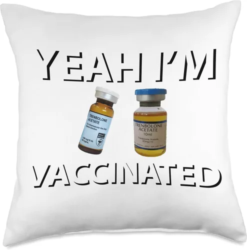 Vista 5 de Yeah i'm Vaccinated Trenbolone Funny Tren Gym Jim Bodybuilding Vacunated Treenbolone Funny Tren Lover Gym Jim - Almohada de tiro 16 x 16 pulgadas