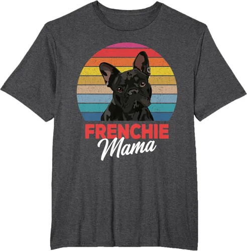 Vista 23 de Frenchie Mama - Camiseta divertida de regalo para niñas y perros Bulldog Francés, Negro, S