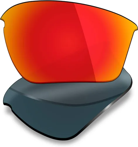 Vista 3 de Mryok 4 pares de lentes de repuesto polarizadas para gafas de sol Oakley Half Jacket 2.0 XL, color negro sigiloso, rojo fuego, azul hieloverde