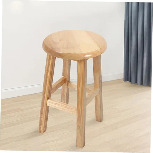 Vista 6 de SEWACC Taburetes de bar Taburete Silla de madera de repuesto Asiento de silla redonda Accesorio de asiento para metal s 29.5CM Paso plegable Madera
