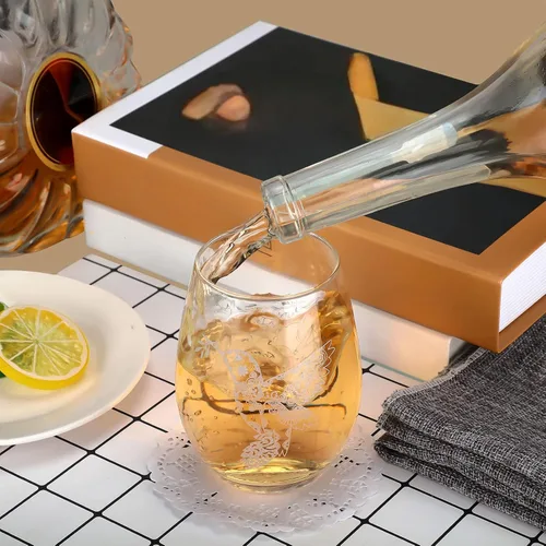 Vista 3 de Geiserailie Copas de vino sin tallo de colibrí, vidrio sin tallo, rama de Navidad, taza de té, exquisitos regalos para mujeres, amigos, hombres