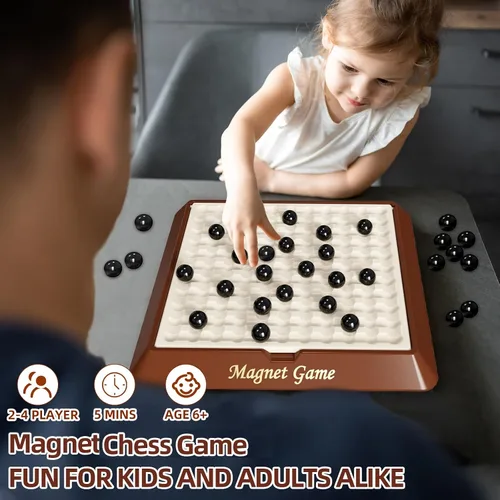 Vista 6 de Juego Magnético, Juegos de Mesa para Adultos y Niños con Tablero de Almacenamiento, Juegos Familiares para Niños y Adultos, Juego Magnético