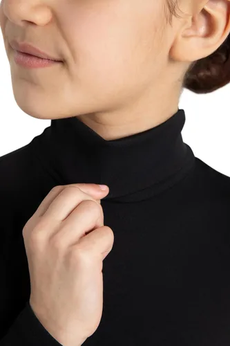 Vista 6 de Capezio Malla básica de cuello alto de manga larga para niñas del equipo con broches