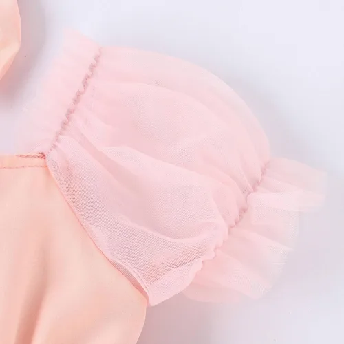 Vista 5 de Newborn Baby Girl 1st Birthday Outfit Floral Lace Tulle Romper Tutu Dress Headband Infant Princess Summer Clothes