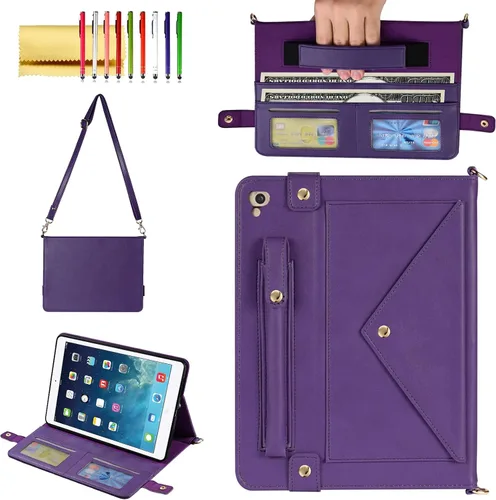 Vista 52 de Funda tipo bolso para iPad mini de 5ª/4ª/3ª/2ª/1ª generación de 7.9 pulgadas, Techcircle funda ligera tipo folio con soporte bandolera con billetera