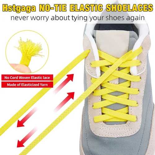 Vista 4 de Cordones elásticos para zapatos para niños y adultos, cordones sin ataduras para zapatos deportivos, cordones para zapatos sin atar