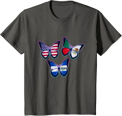 Vista 46 de Multiculti Heritage. Camiseta El Salvador México y Estados Unidos