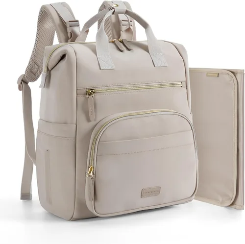 Vista 8 de mommore Mochila de neopreno para pañales de bebé, pequeña y ligera, resistente al agua, para niños y niñas, recién nacidos, con cambiador, correas