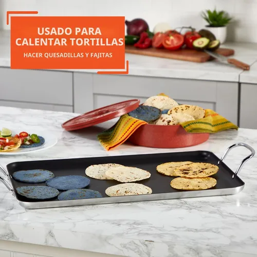 Vista 7 de Imusa Plancha de doble quemador antiadherente de 20 pulgadas, color negro