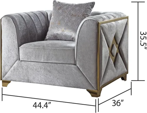Vista 2 de Silla de estilo moderno en plata