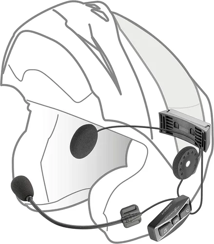 Vista 6 de Interphone UCOM4 - Comunicación Bluetooth para motocicleta - 4 conductores de hasta 1.0 mi de alcance - Batería 15 horas - Cascos auriculares