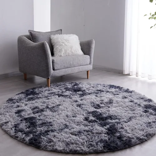 Vista 16 de FJZFING Alfombra Redonda Negra Ultra-Suave de Felpa Moderna 4x4 Alfombra de Área Circular para Dormitorio de Niños, Alfombra Circular Esponjosa Shag