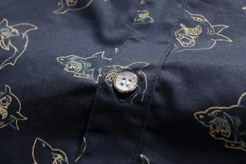 Vista 5 de SSLR Camisas casuales de manga corta con botones para hombre