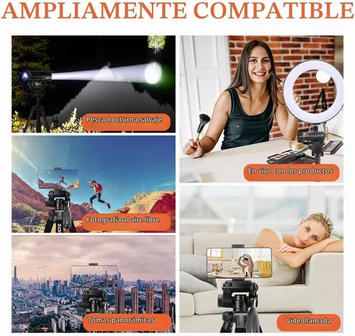 Vista 8 de Trípode de aluminio portátil de viaje ligero compacto Q111 de 55 pulgadas para Canon Nikon Sony DSLR Cámara YouTube teléfono con estuche de Rojo