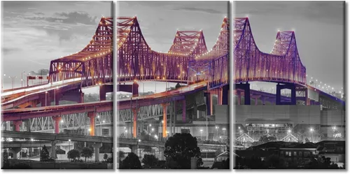 Vista 99 de TUMOVO Arte de pared en blanco y negro con paisaje urbano de Nueva York, decoración de pared de horizonte de Nueva York para sala de estar, puente