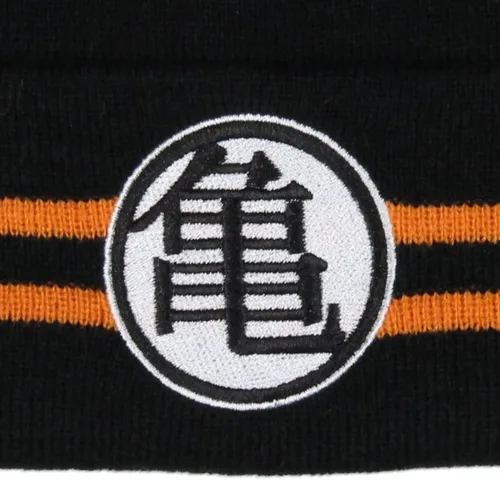 Vista 3 de Dragon Ball Z Anime Goku Master Roshi Turtle Ermitaño Logo Puño Pom Gorro Negro, Negro, talla única
