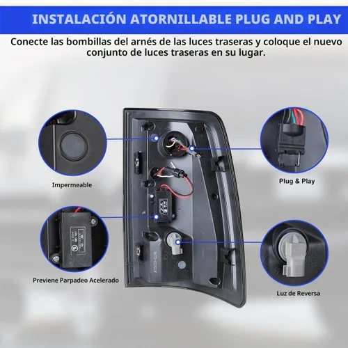 Vista 6 de Nixon - Conjunto de luces traseras todoterreno para Dodge Ram 1500/2500/3500 2009-2018 Transparente