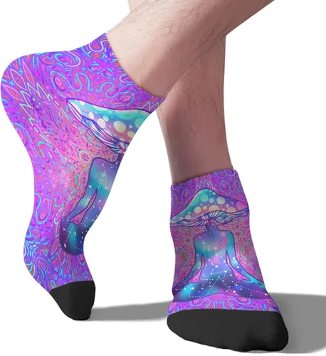 Vista 9 de devor Mens Socks Crew Low Cut Socks for Men's Low Cut Socks Trendy Mushrooms Funny Mushrooms Magic Mushrooms Plant Forest Sock