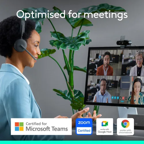 Vista 7 de Logitech Brio, webcam Ultra HD para videoconferencias, grabación de videos y transmisión
