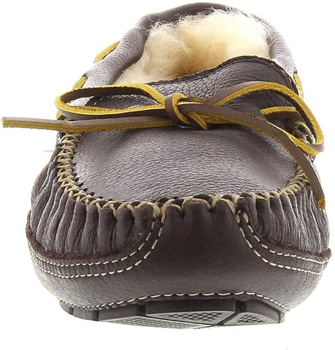 Vista 5 de Minnetonka Pantuflas de alce de oveja para hombre, Marrón