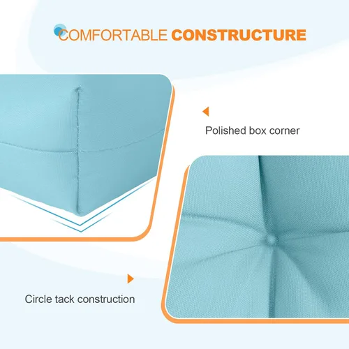 Vista 4 de EAGLE PEAK Cojín Acolchado para Silla de Exterior/Interior para Asiento/Respaldo, Juego de 1, 42'' x 21'', Azul Claro
